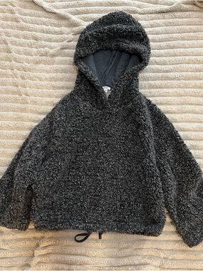 dylan Plush Sherpa Hoodie - Charcoal Gray